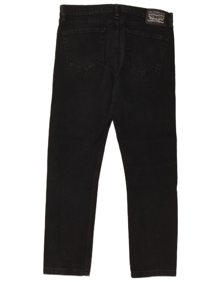 LEVI'S Mens Straight Jeans W36 L29 Black Cotton
