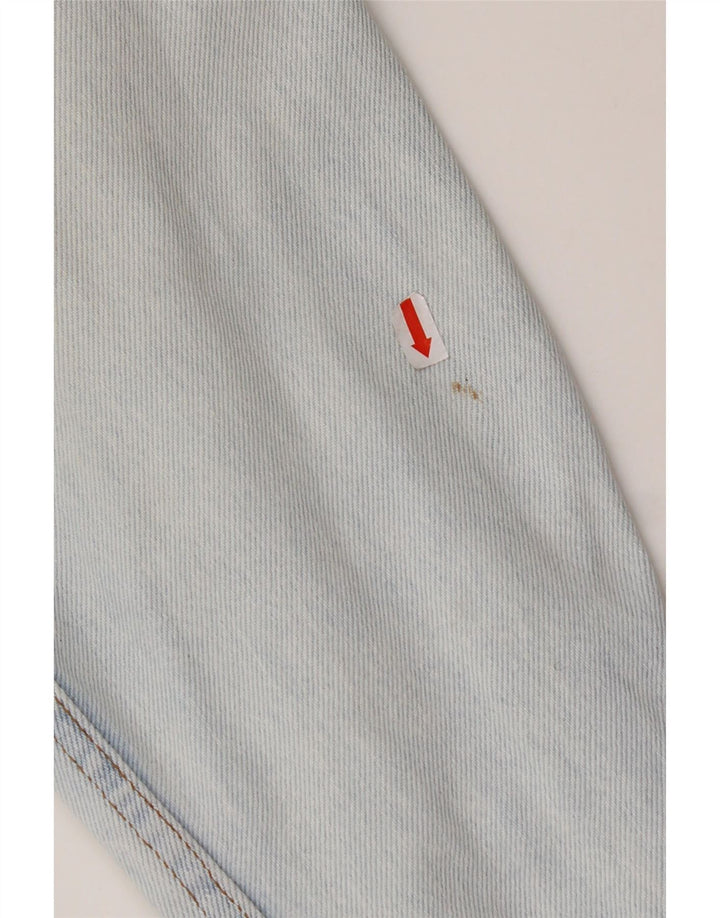 RIFLE Womens Crop Oversized Denim Jacket UK 10 Small Blue Cotton