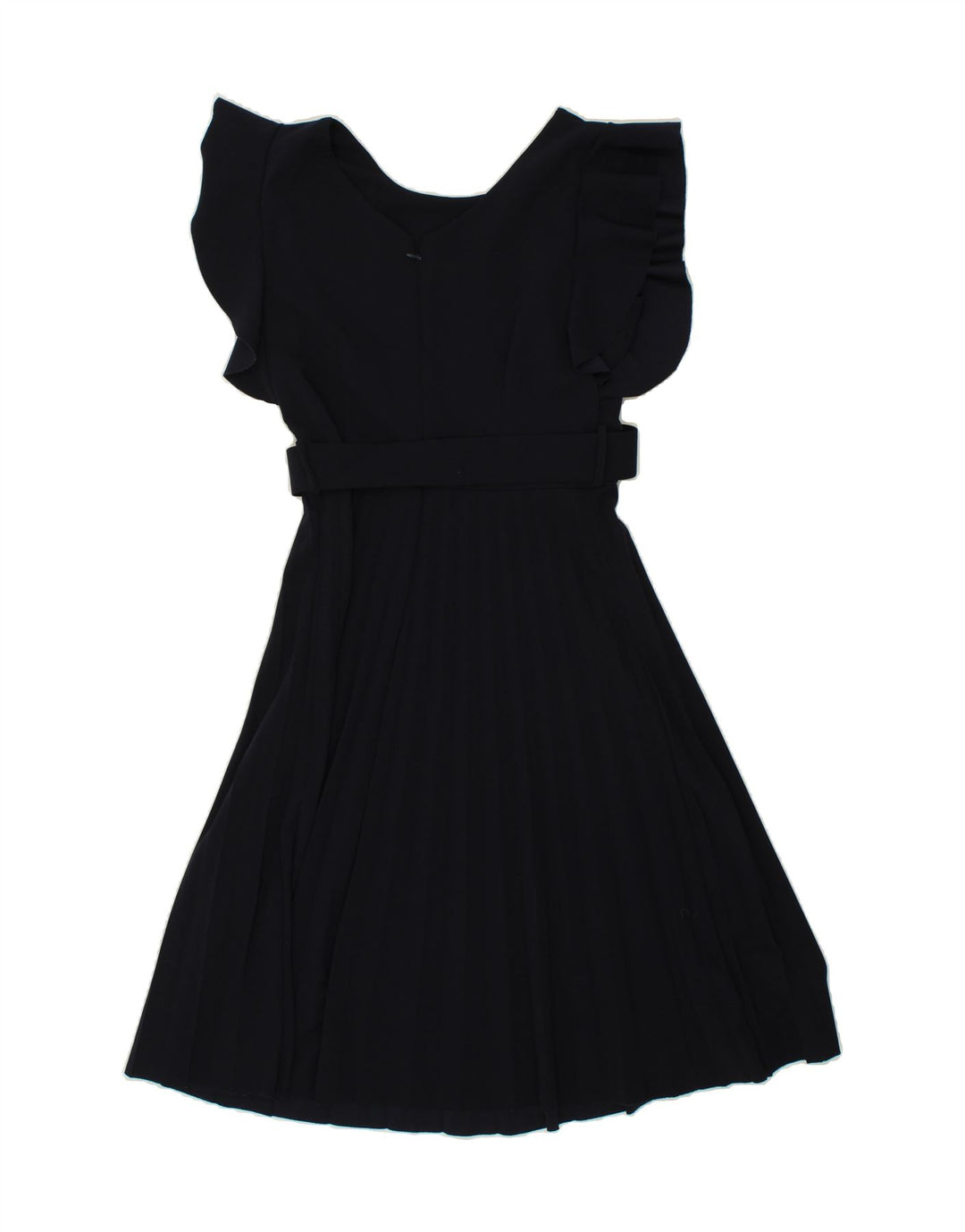 VINTAGE Womens A-Line Dress UK 12 Medium Navy Blue Polyester Vintage Vintage and Second-Hand Vintage from Messina Hembry 