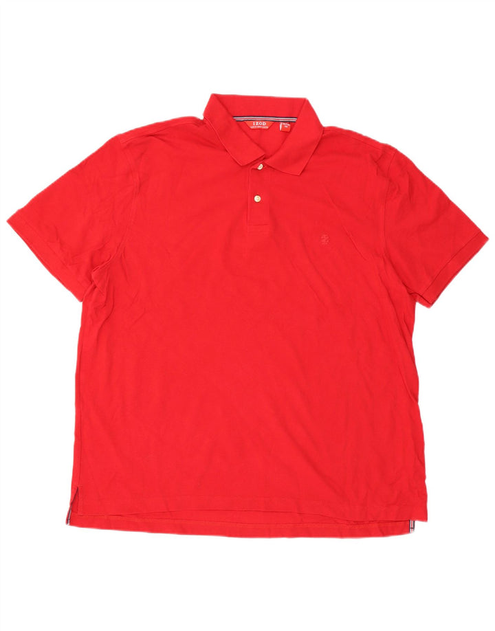 IZOD Mens Polo Shirt 2XL Red Cotton