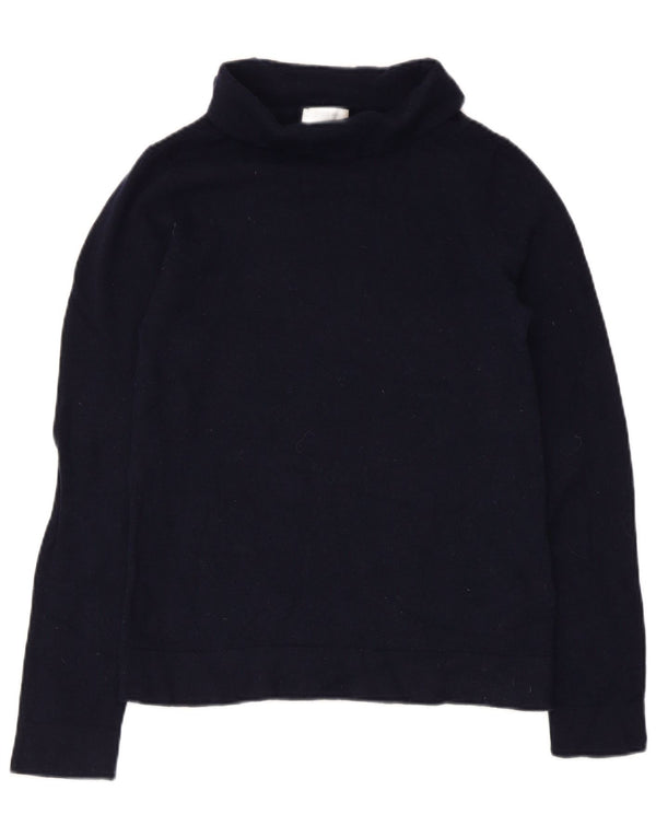 Hobbs Womens Roll Neck Jumper Sweater UK 12 Medium Navy Blue Wool