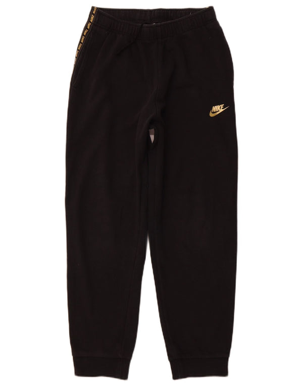 NIKE Girls Graphic Tracksuit Trousers Joggers 13-14 Years XL Black Cotton