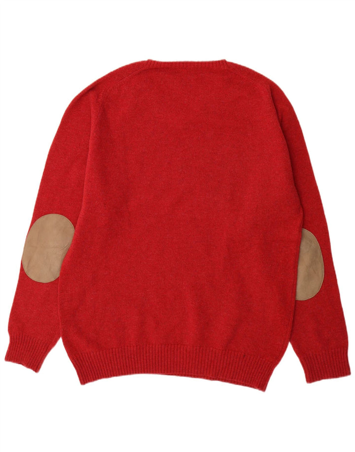 Murphy & Nye Mens V-Neck Jumper Sweater 2XL Red Wool