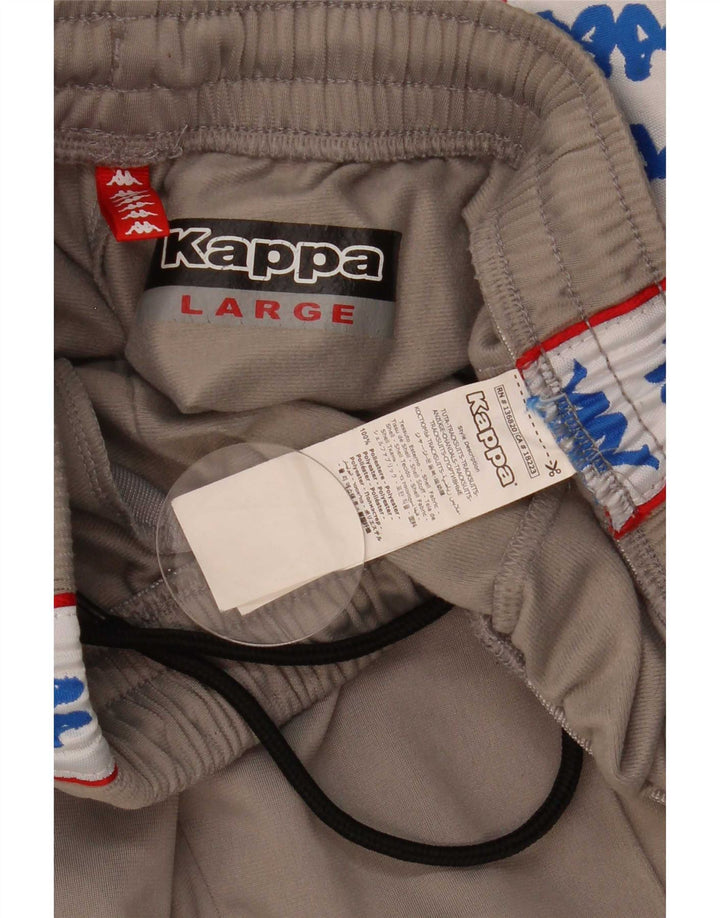 Kappa Mens Graphic Tracksuit Trousers Large  Grey Colourblock Polyester