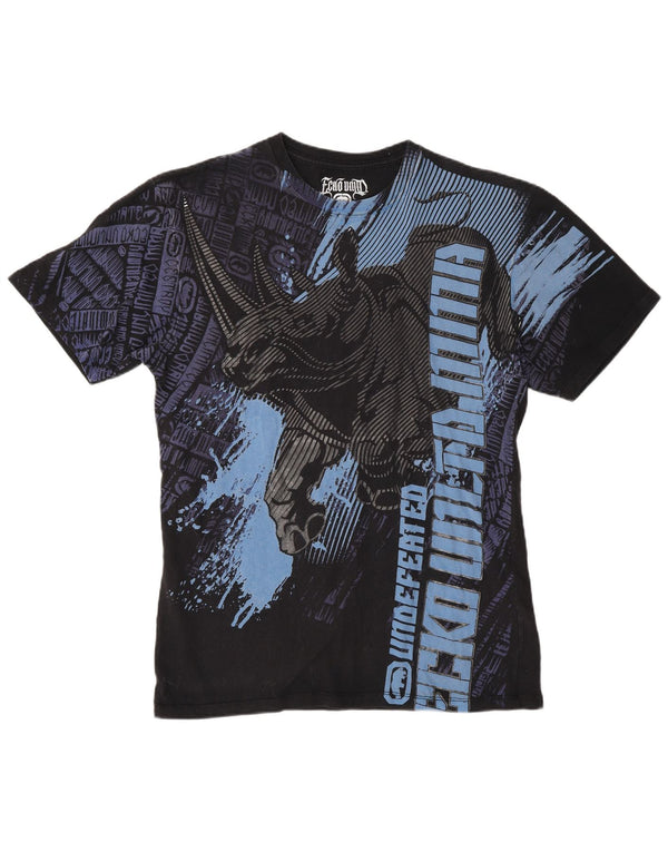 Ecko Unltd Mens Graphic T-Shirt Top Large Black Cotton