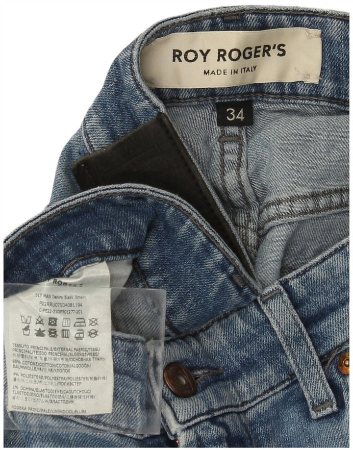 ROY ROGERS Mens Slim Jeans W34 L34 Blue Cotton