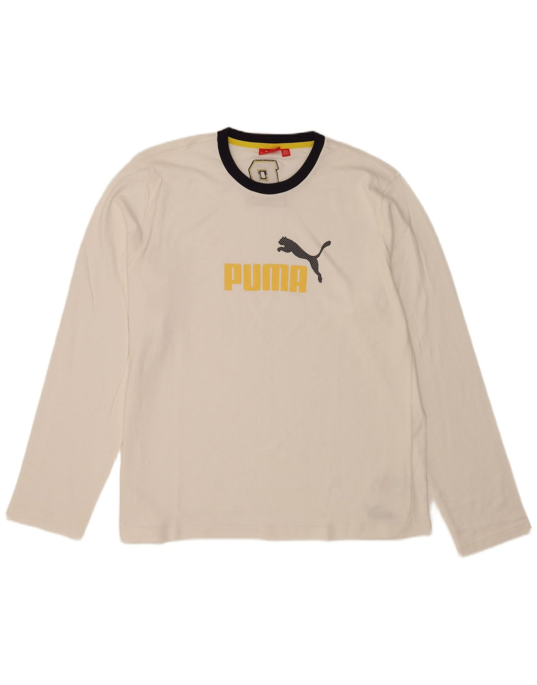Puma Mens Graphic Top Long Sleeve XL White Cotton