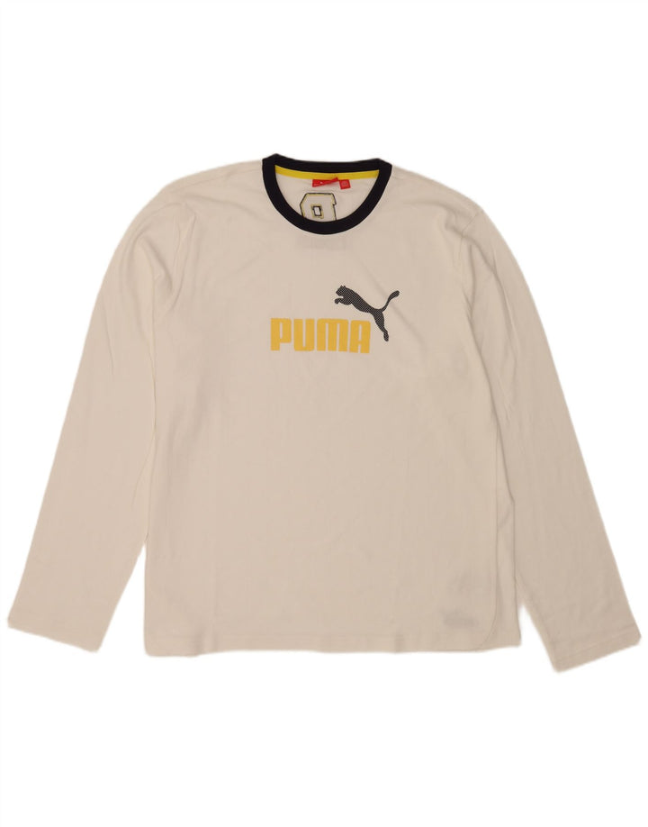 Puma Mens Graphic Top Long Sleeve XL White Cotton