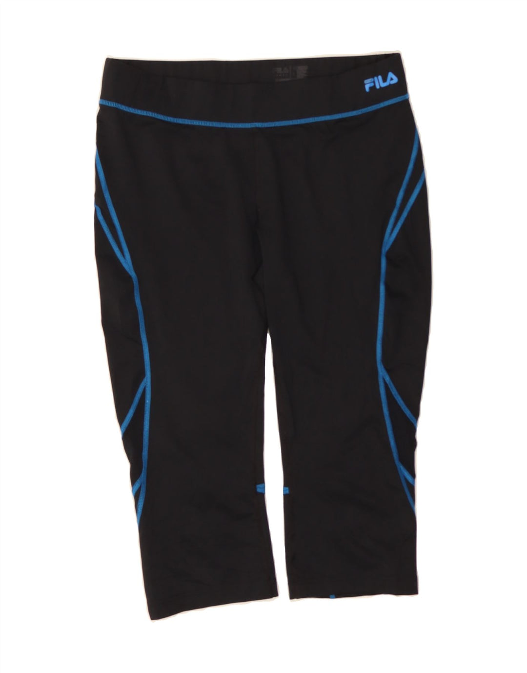 FILA Womens Capri Tracksuit Trousers UK 14 Large  Black Polyester Vintage Fila and Second-Hand Fila from Messina Hembry 