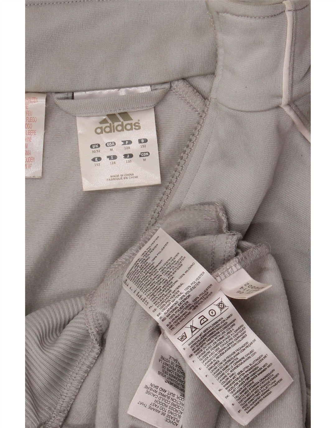 Adidas Boys 11-12 Years Grey Colourblock Polyester