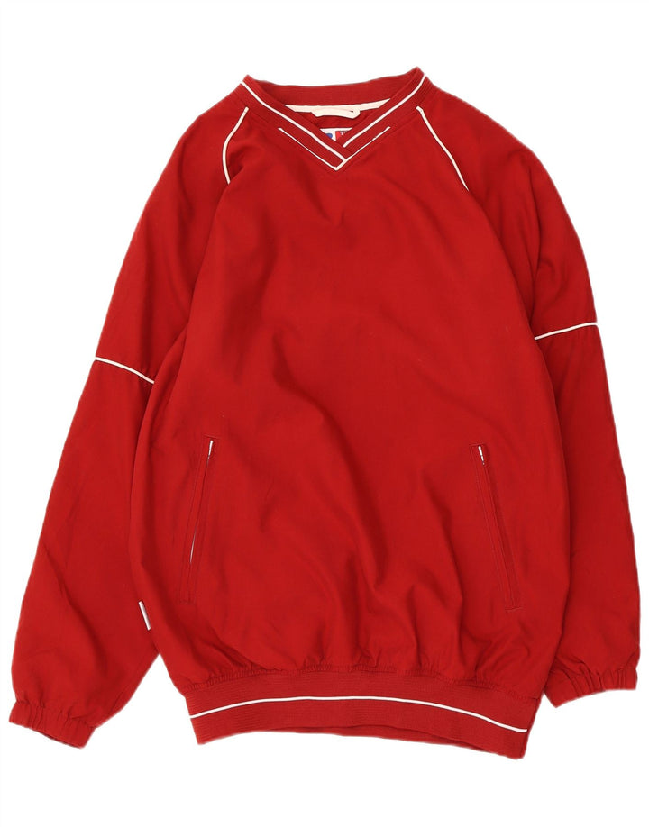 Russell Athletic Mens Pullover Tracksuit Top Jacket Small Red Polyester