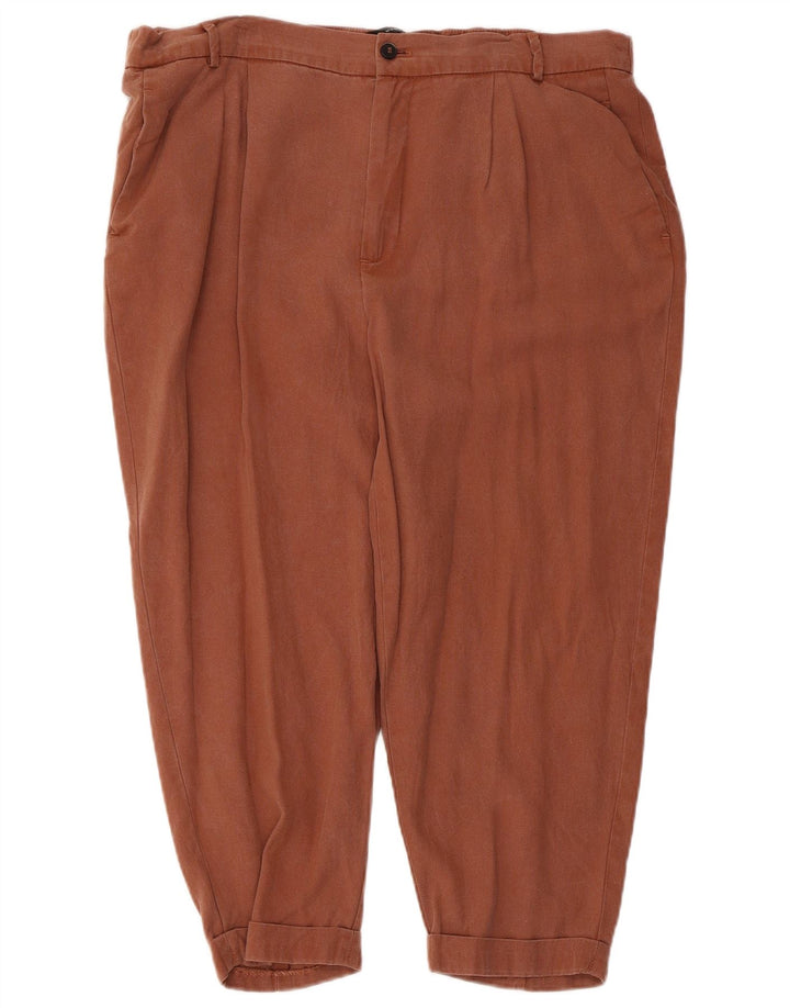 Zara Womens Capri Trousers XL W32 L22 Brown