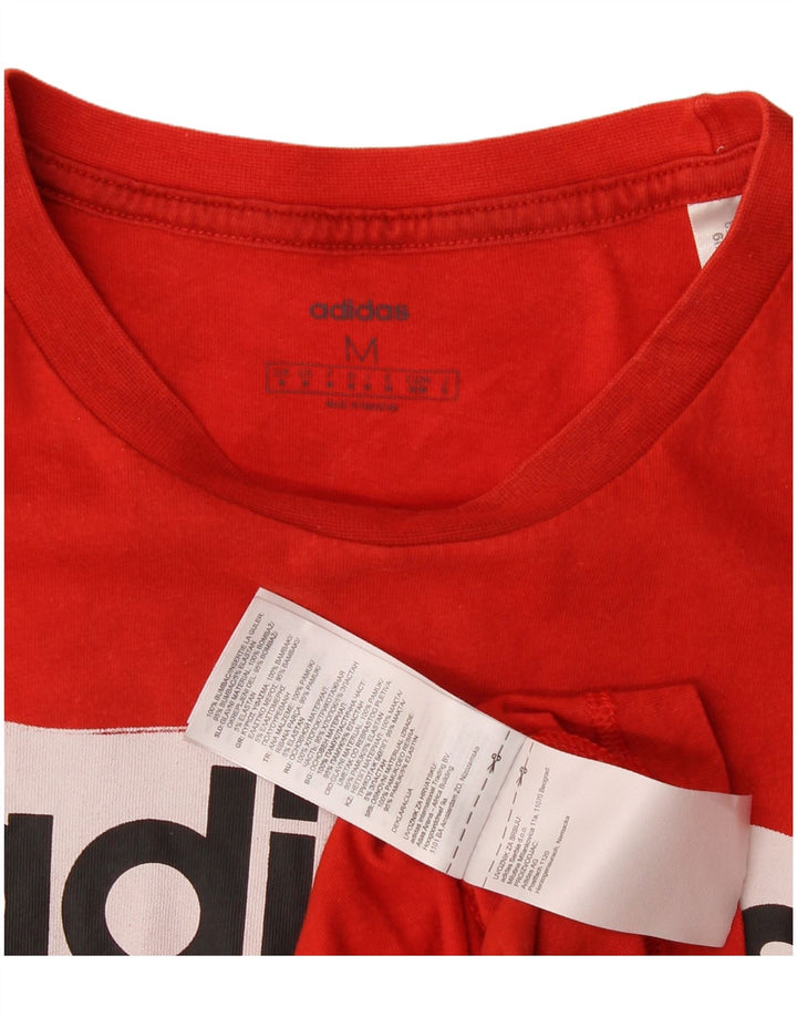 Adidas Mens Graphic T-Shirt Top Medium Red Cotton