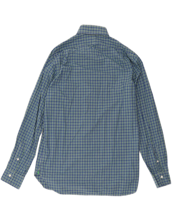 Polo Ralph Lauren Mens Shirt Size 16 40/41 Large Blue Check Cotton