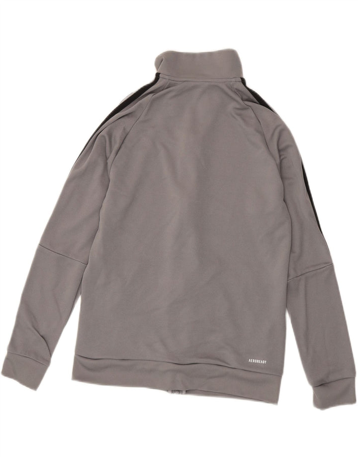 ADIDAS Boys Aeroready Tracksuit Top Jacket 13-14 Years Grey Polyester Vintage Adidas and Second-Hand Adidas from Messina Hembry 