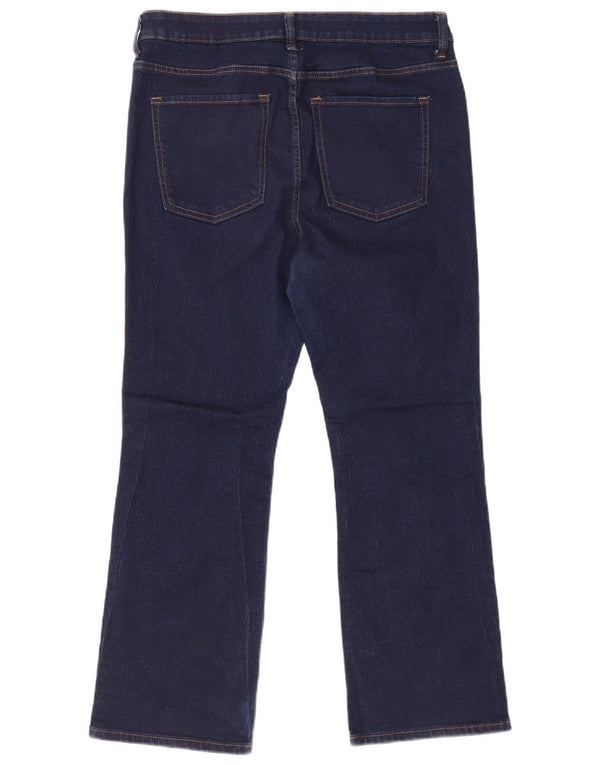 Marks & Spencer Womens Bootcut Jeans UK 16 Large W32 L27 Navy Blue Cotton