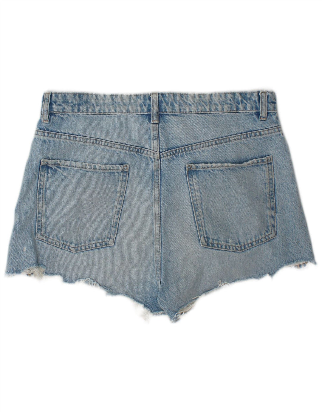Zara Womens Distressed Denim Shorts EU 44 XL W34 Blue