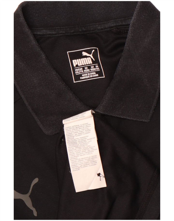 PUMA Mens Polo Shirt 2XL Black Cotton