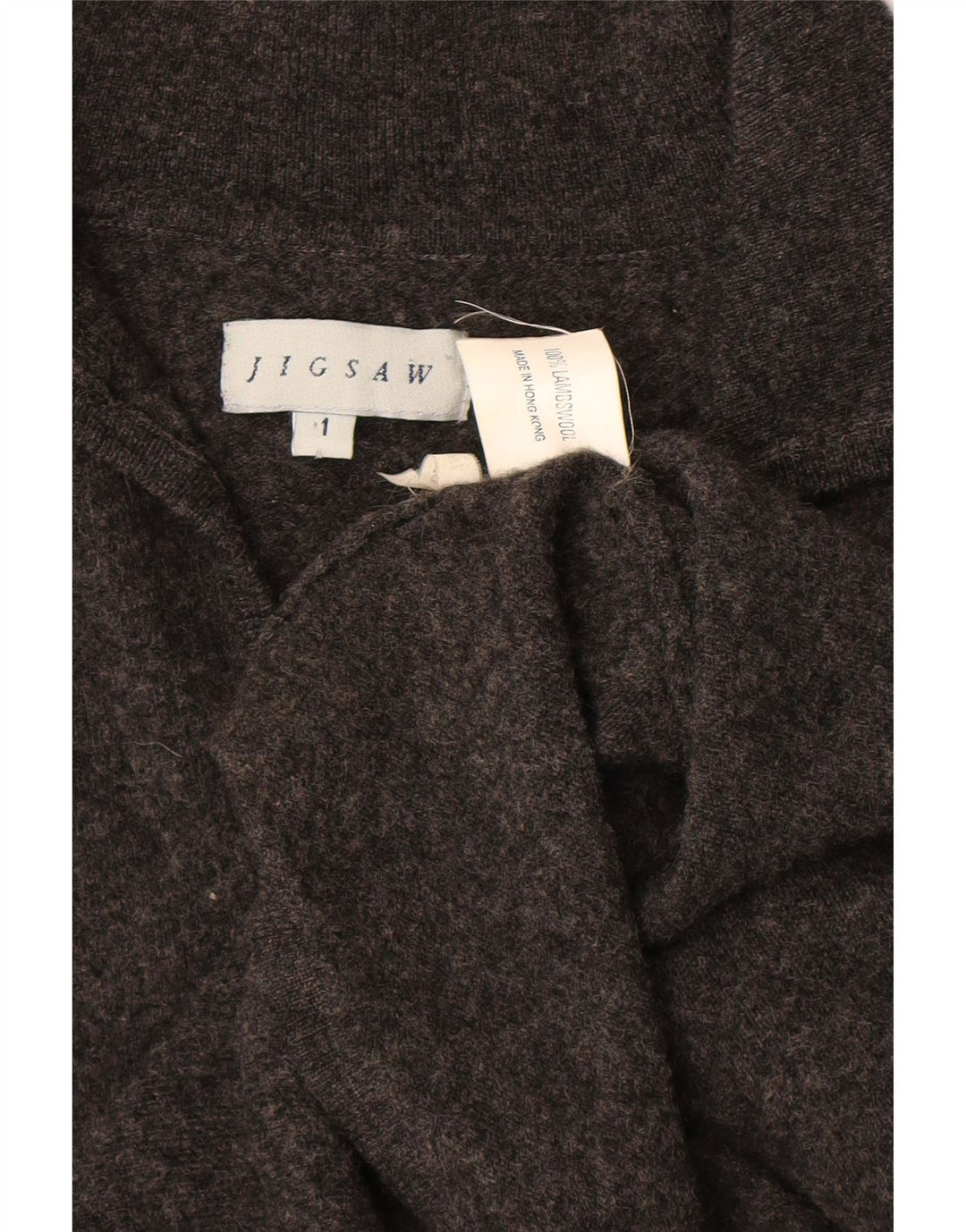 JIGSAW Womens 3/4 Sleeve Jumper Dress UK 8 Small Grey Lambswool