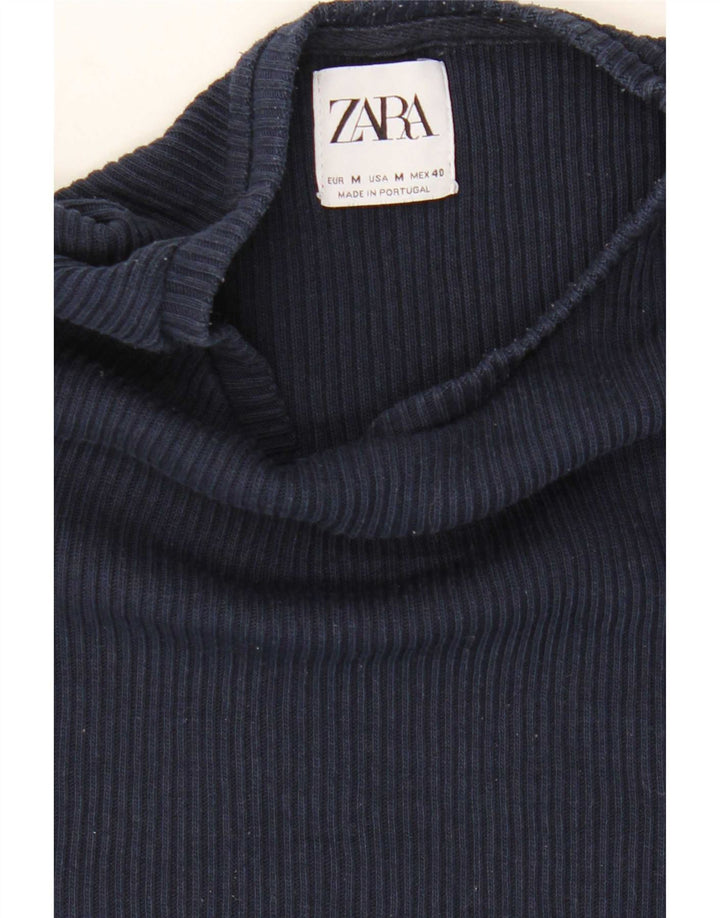 Zara Mens T-Shirt Top Medium Navy Blue