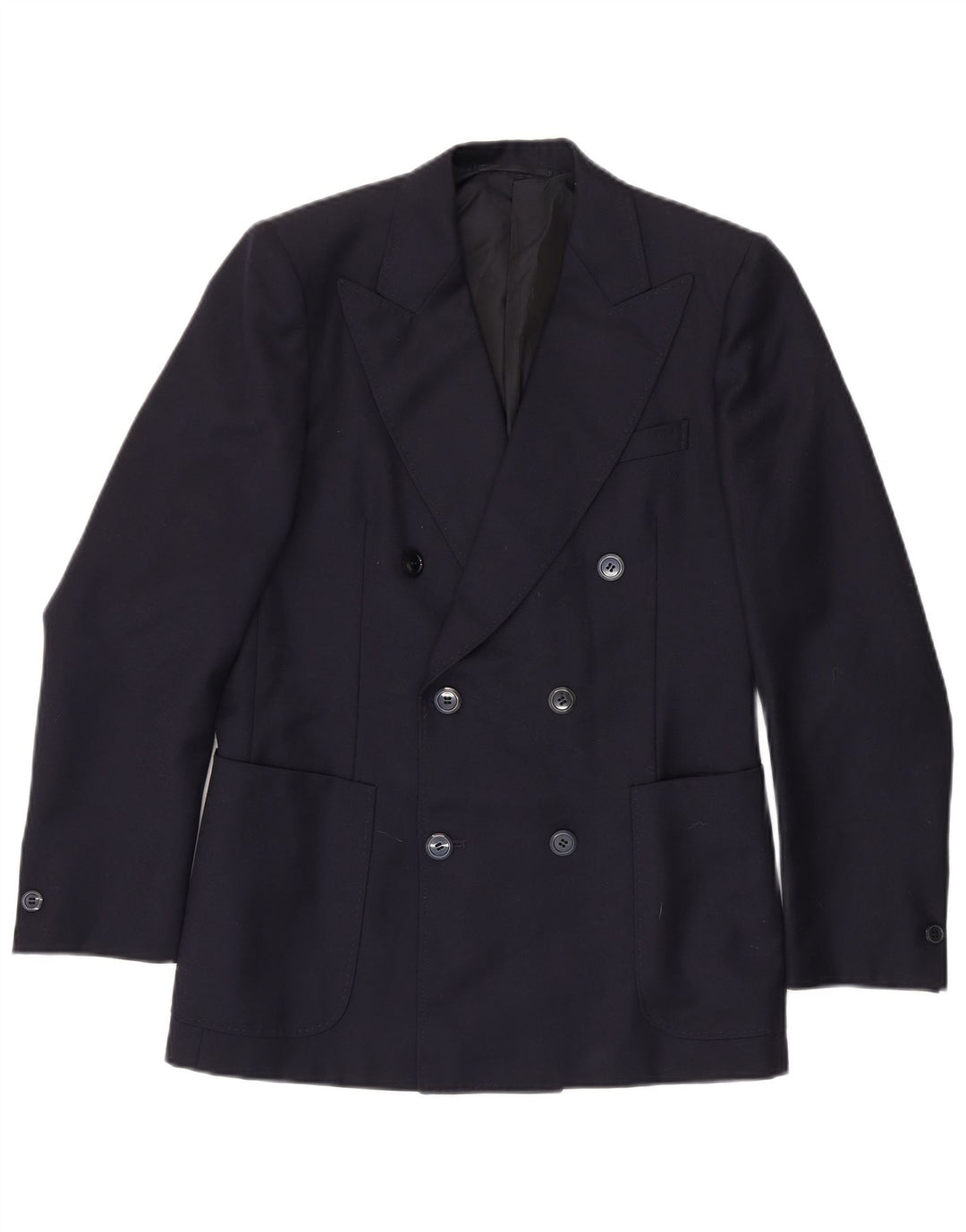 Vintage Mens Double Breasted Blazer Jacket IT 48 Medium Navy Blue