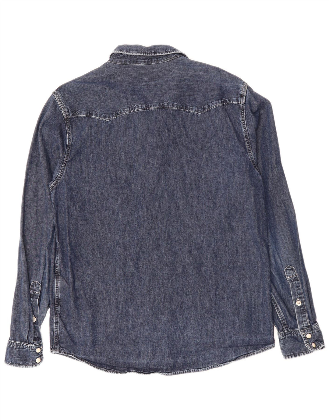 LEE Mens Denim Shirt Large Navy Blue Cotton