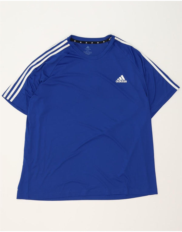 Adidas Mens Aeroready T-Shirt Top 2XL Blue Polyester