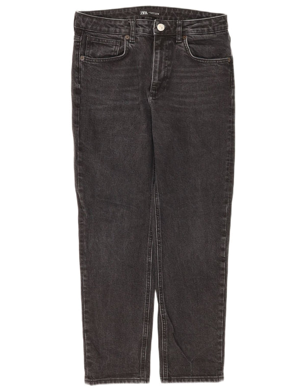 Zara Womens Straight Jeans EU 38 Small W28 L26 Black Cotton
