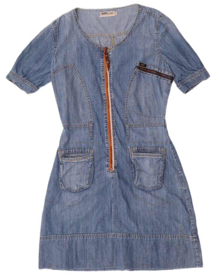 Lee Womens Denim Dress UK 16 Large Blue Cotton