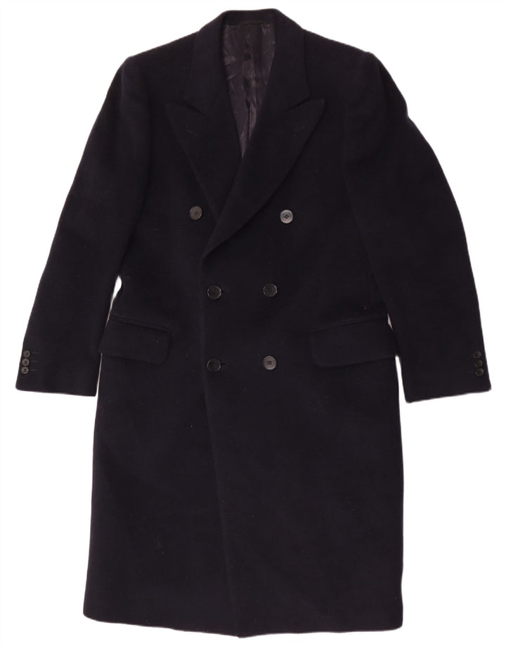 Facis Mens Long Double Breasted Coat IT 48 Medium Navy Blue