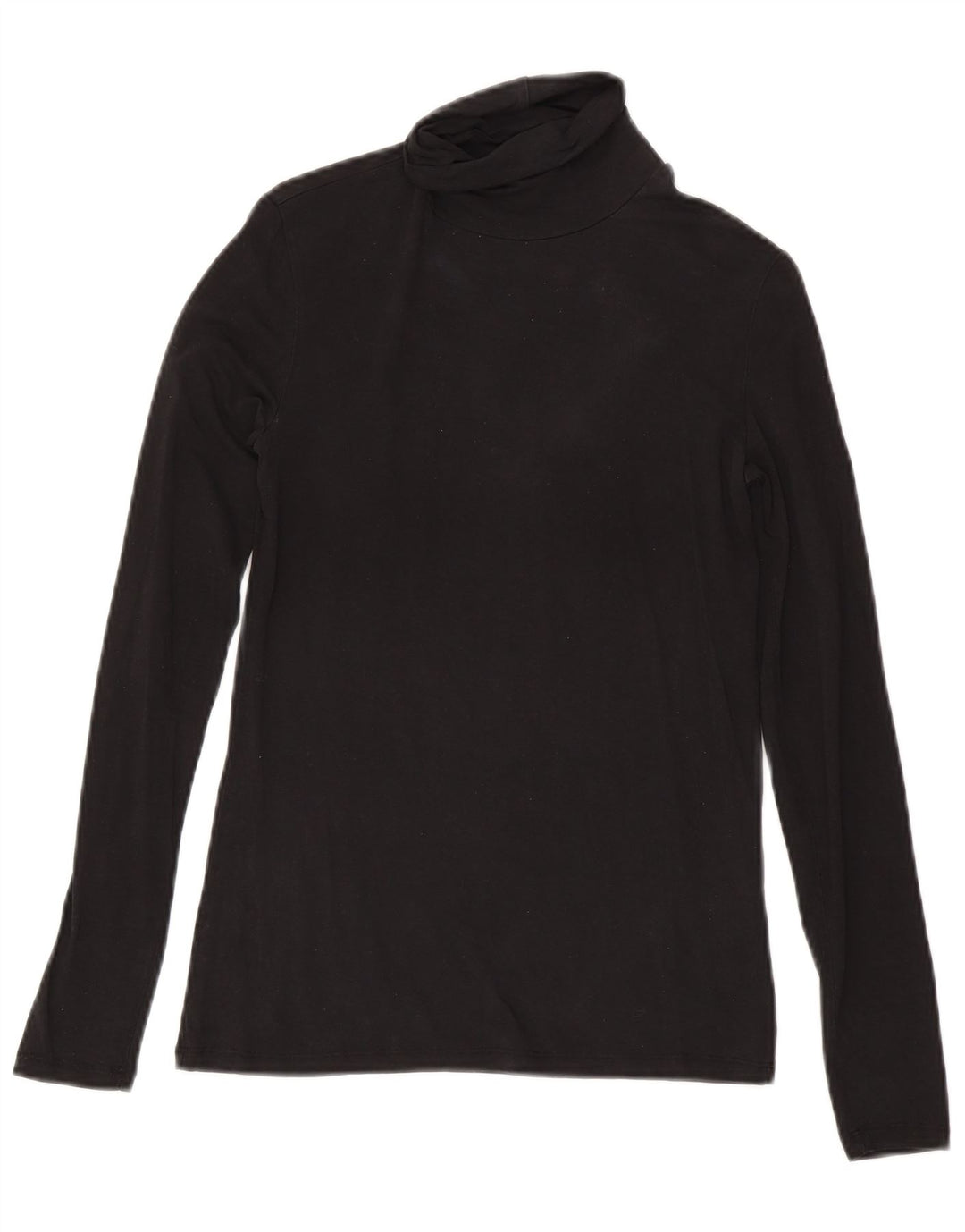 Massimo Dutti Womens Top Long Sleeve UK 8 Small Black Lyocell