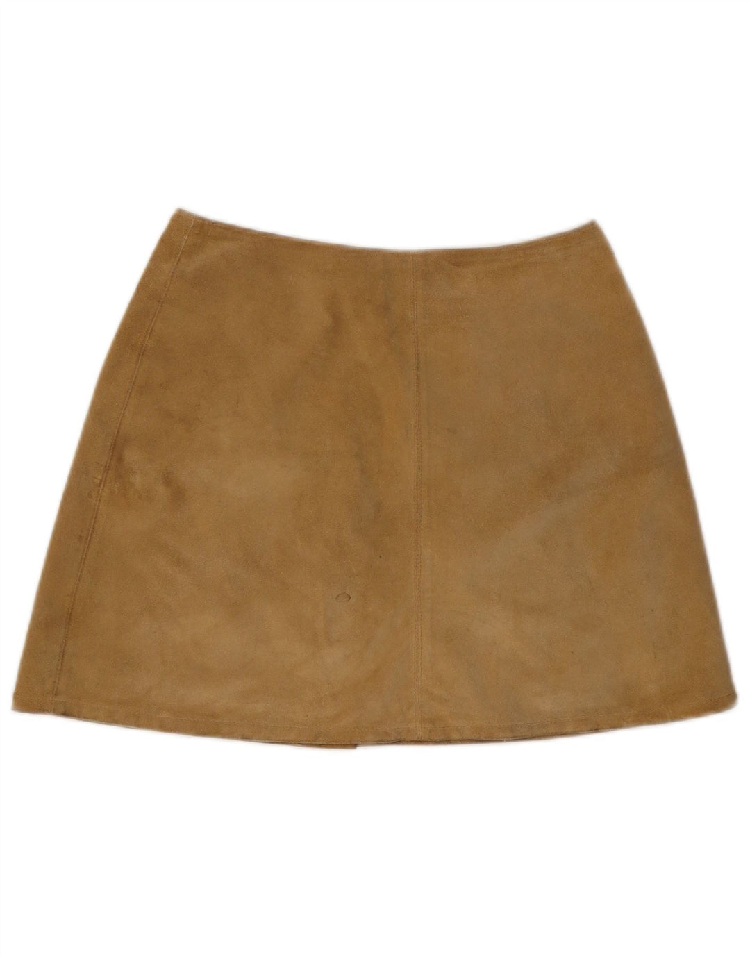 VINTAGE Womens Suede Mini Skirt Medium W28  Beige Leather