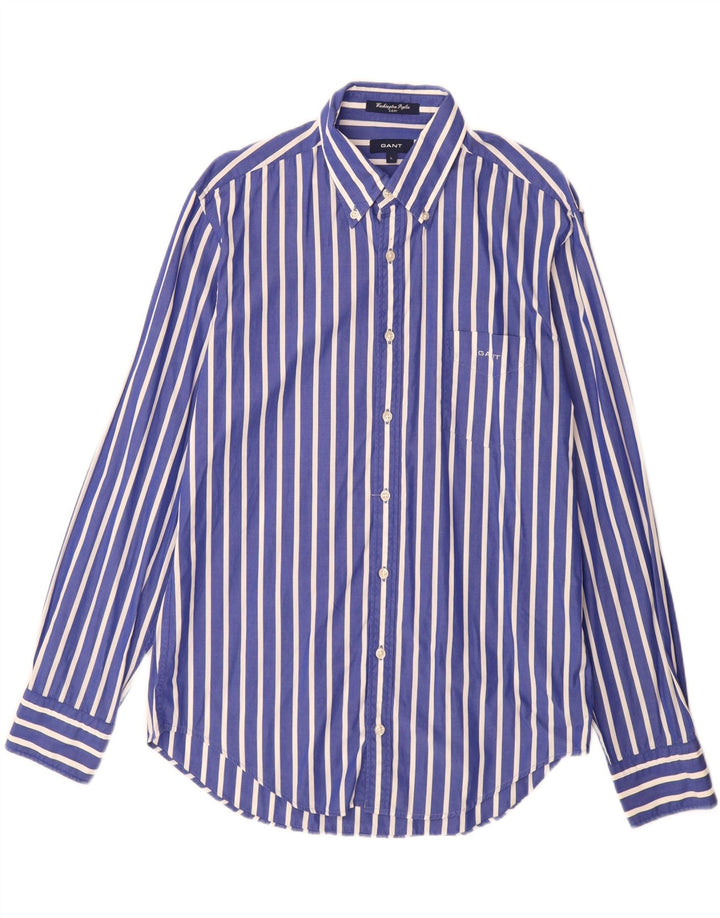 GANT Mens E-Z Fit Shirt Large Blue Striped Cotton