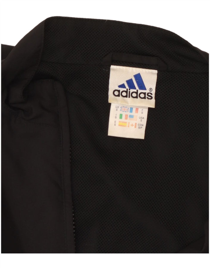 Adidas Mens Short Sleeve Tracksuit Top Jacket Small Black Polyester