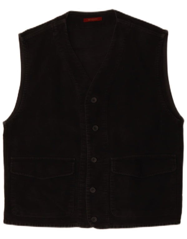 SEVENTY Mens Waistcoat Medium Black