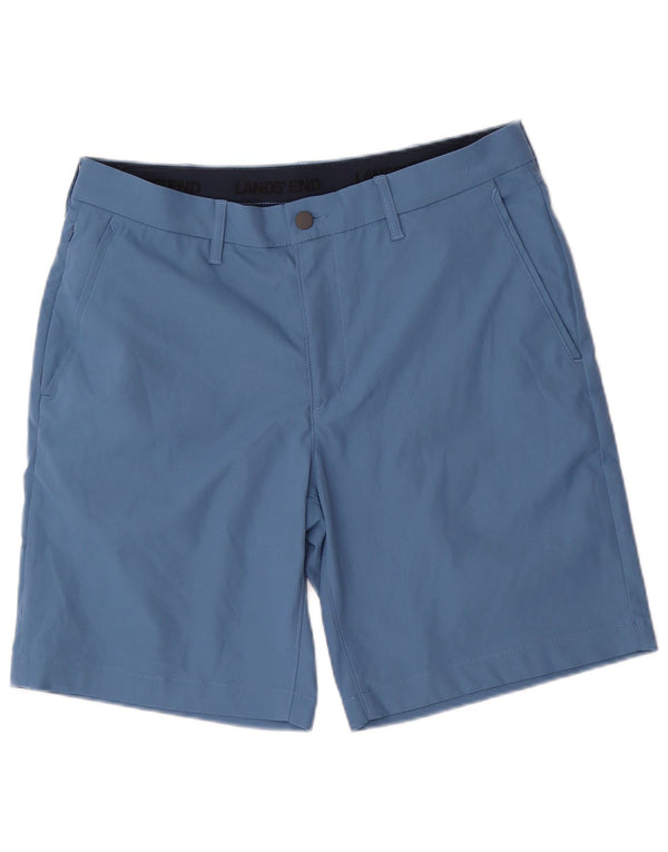 LANDS END Mens Chino Shorts W34 Large  Blue Polyester