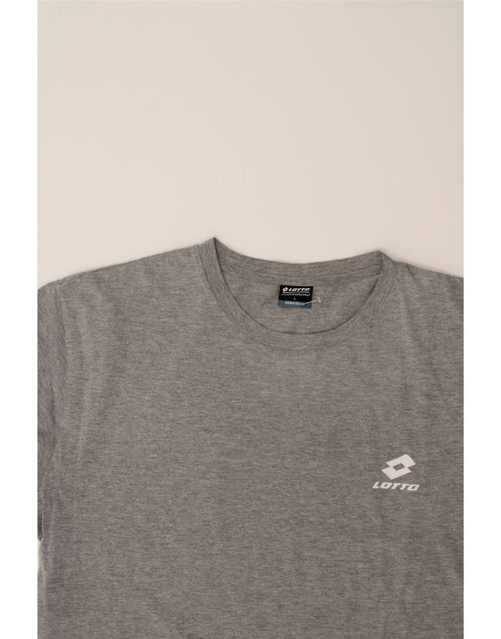 LOTTO Mens T-Shirt Top Large Grey Cotton Vintage Lotto and Second-Hand Lotto from Messina Hembry 