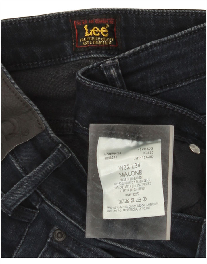 LEE Mens Malone Skinny Jeans W32 L34 Navy Blue Cotton