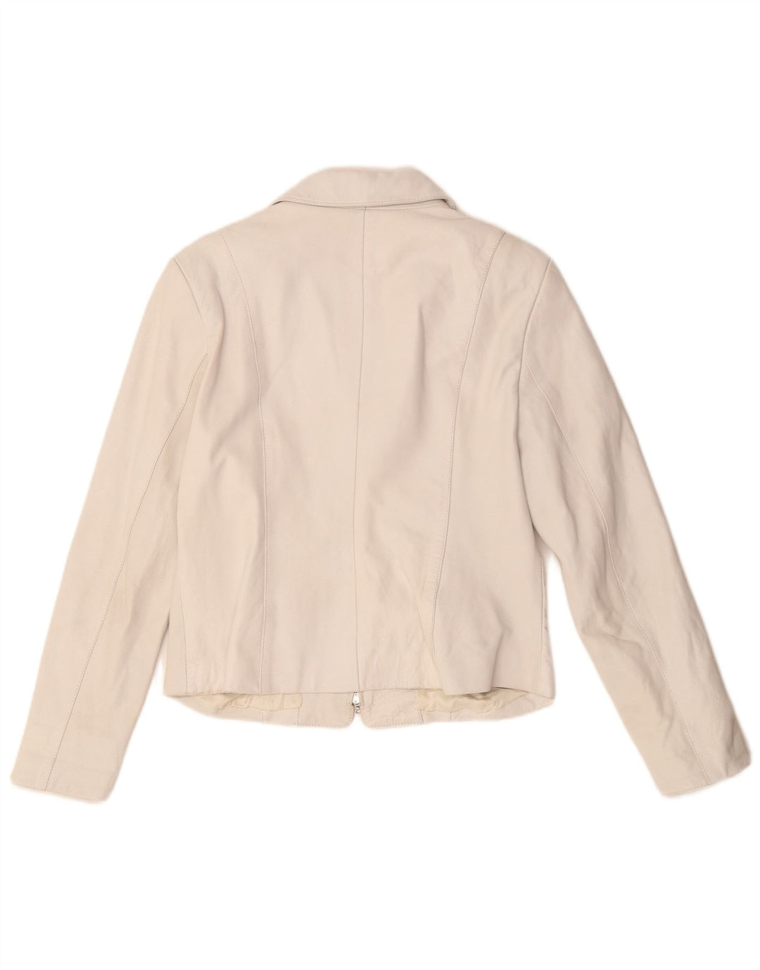 Cabrini Womens Leather Blazer Jacket IT 40 Small White Leather