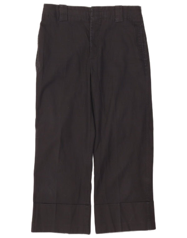 Zara Womens Cropped Trousers Medium W28 L24 Black Cotton