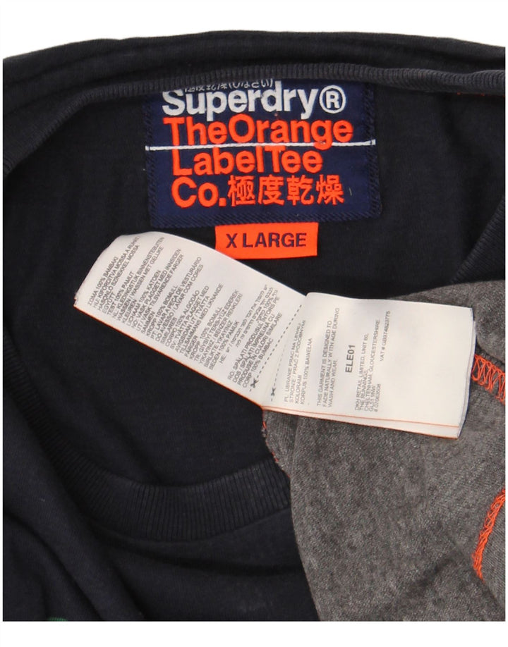 Superdry Mens T-Shirt Top XL Multicoloured Striped