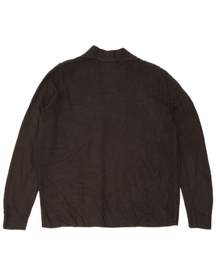 Marks & Spencer Womens Open Cardigan Sweater UK 14 Medium Black Acrylic