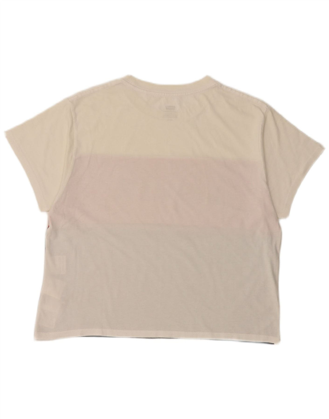 LEVI'S Womens Crop Graphic T-Shirt Top UK 10 Small White Colourblock