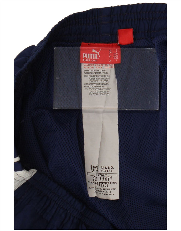 PUMA Mens Bermuda Sport Shorts Large  Navy Blue Colourblock Polyester