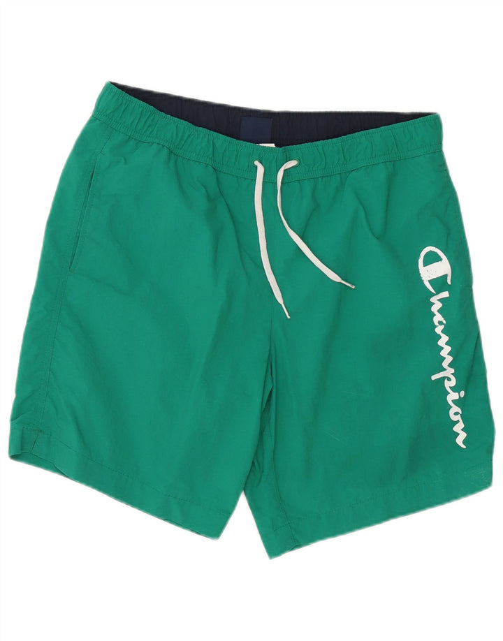 Champion Mens Graphic Swimming Shorts Large Green Polyester