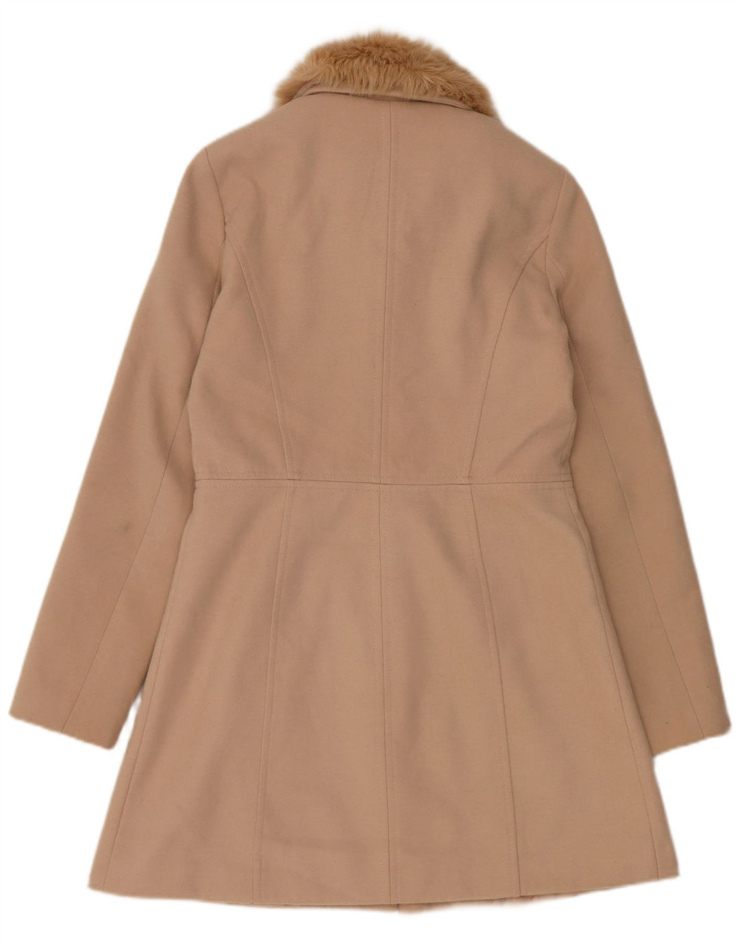 Oasis Womens Overcoat UK 10 Small Beige Polyester