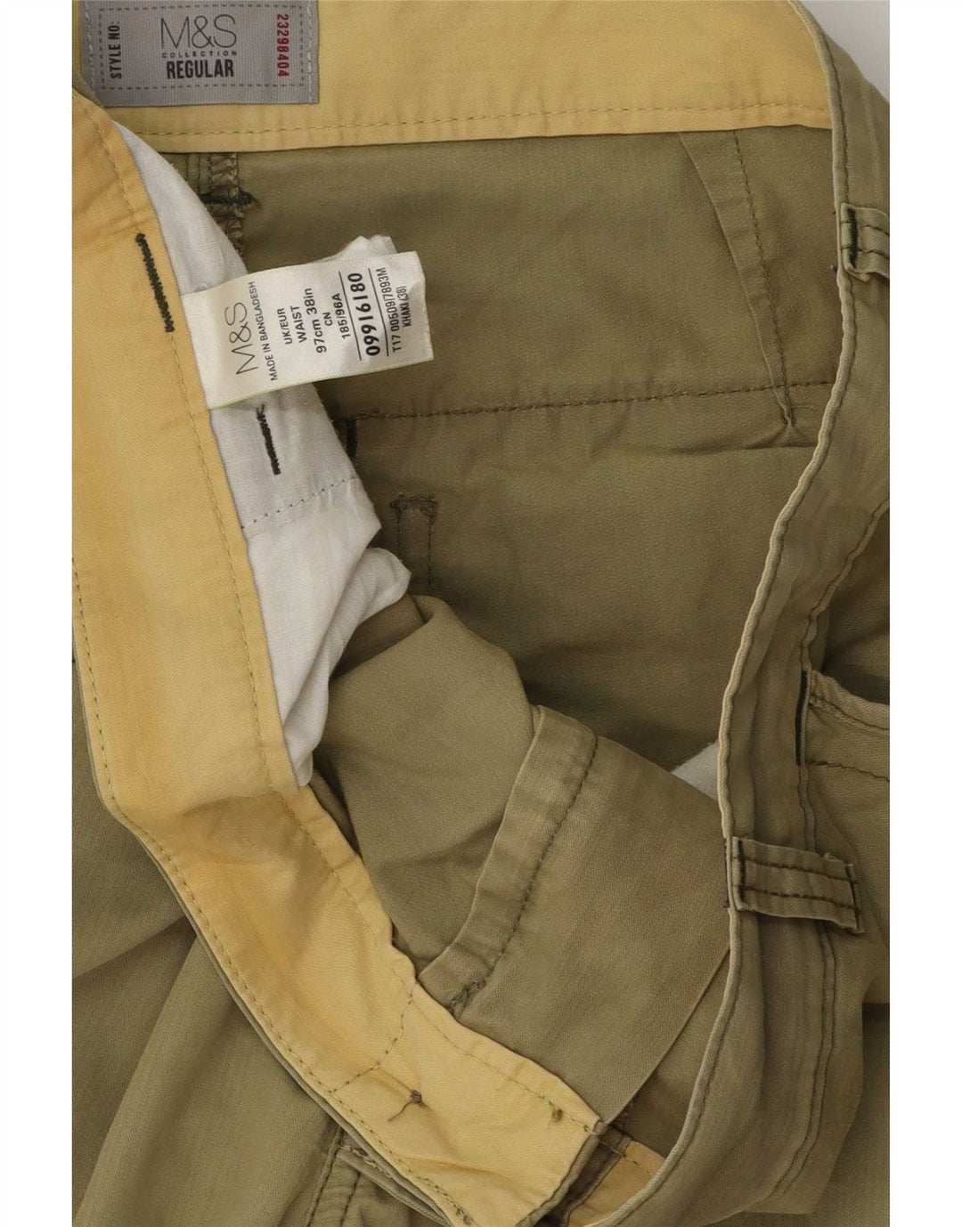 Marks & Spencer Mens Regular Cargo Shorts W38 XL Khaki Cotton
