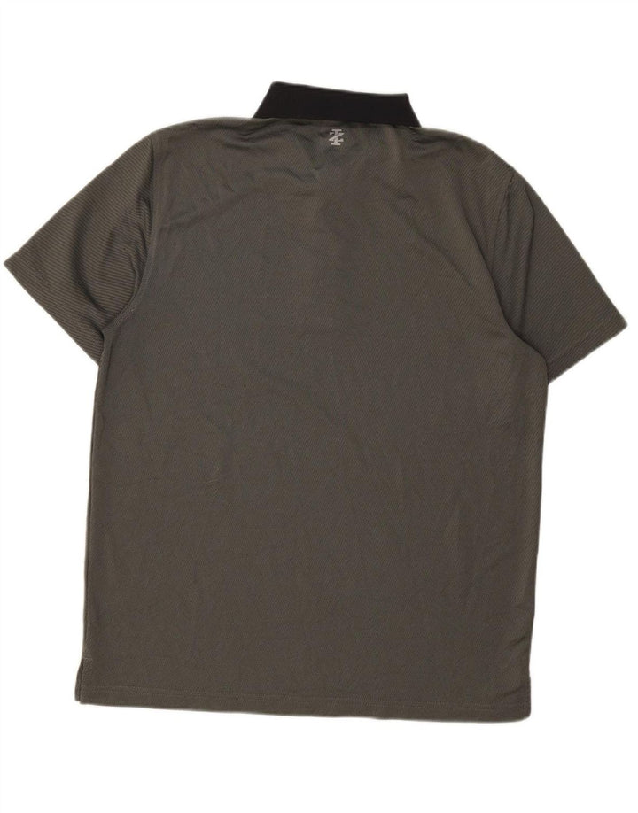 IZOD Mens Golf Polo Shirt Medium Grey Striped