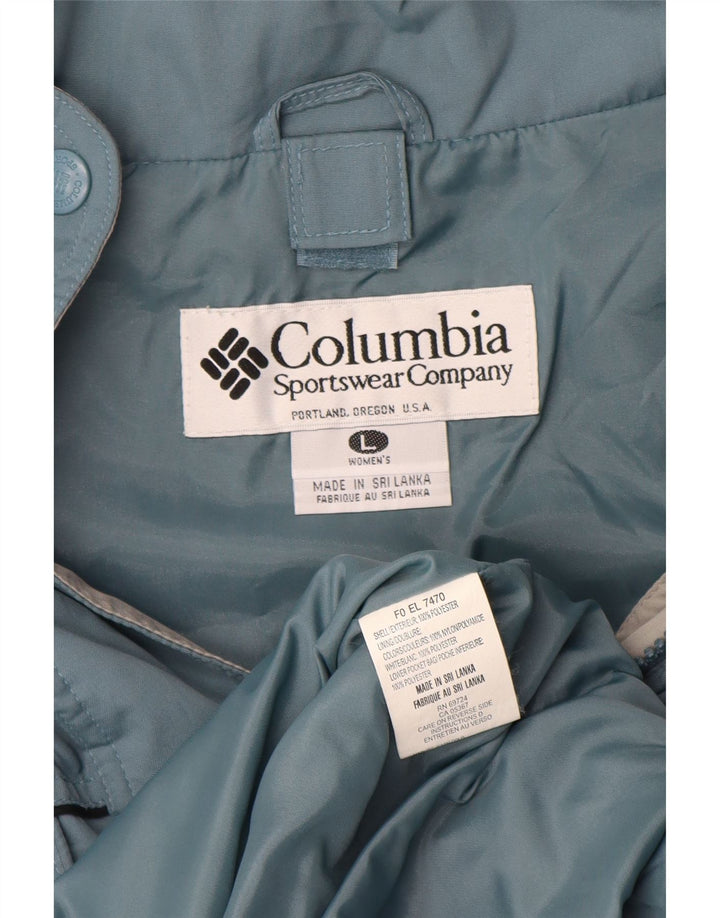 Columbia Womens Hooded Windbreaker Jacket UK 16 Large Blue Colourblock