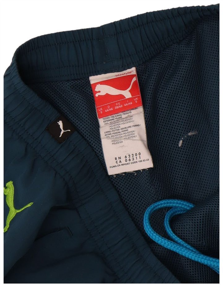 Puma Mens Graphic Sport Shorts Small  Navy Blue Polyester